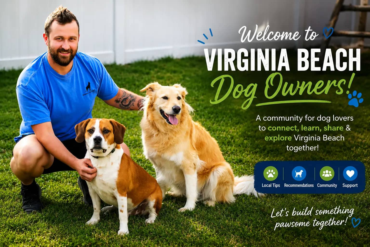 Doggy Scoop Virginia Beach dog owner Facebook community Doggy Scoop clean yard social graphic